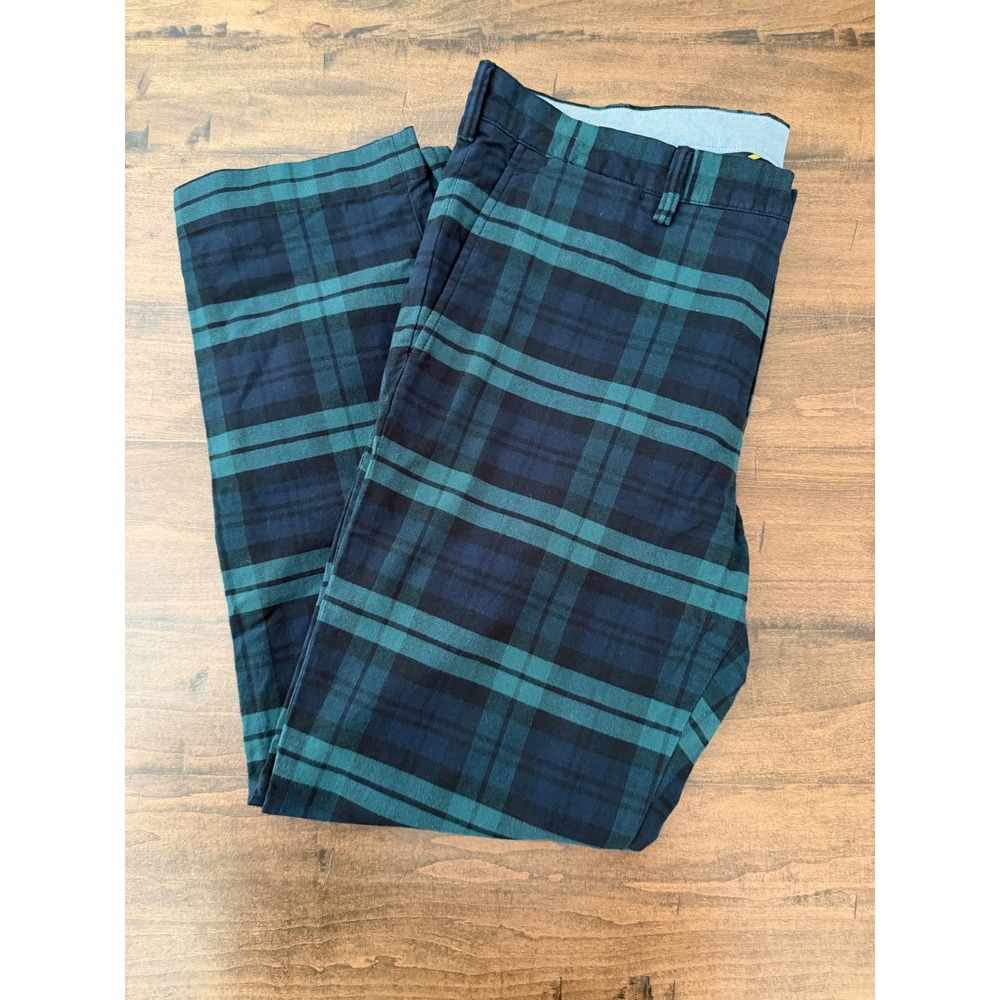 Polo Ralph Lauren Mens 36x30 Stretch Slim Fit Chino Pants Black Watch Plaid